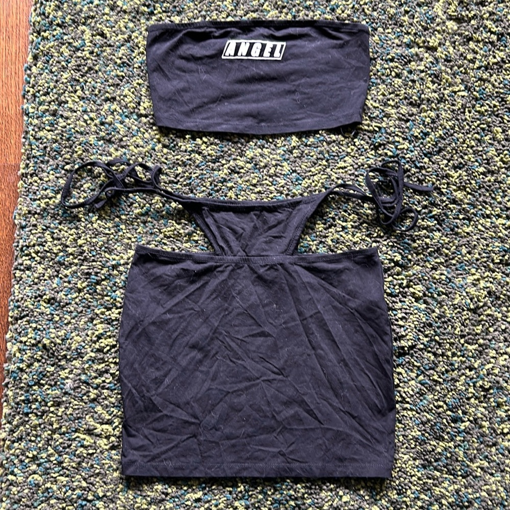 Shein y2k Matching Set with Fake Thong Detail